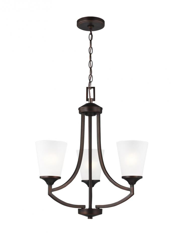 Hanford traditional 3-light indoor dimmable ceiling chandelier pendant light in bronze finish with s