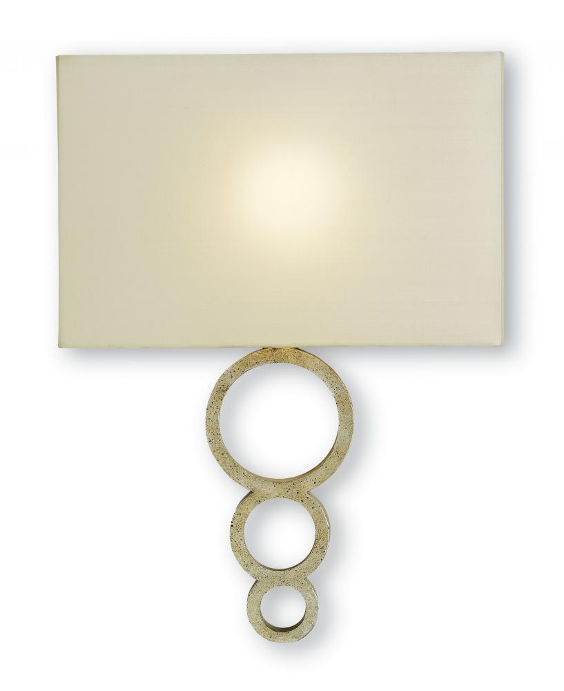 Pembroke Silver Wall Sconce, White Shade