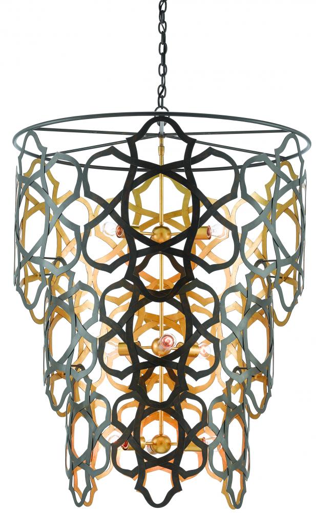 Mauresque Large Bronze & Gold Chandelier