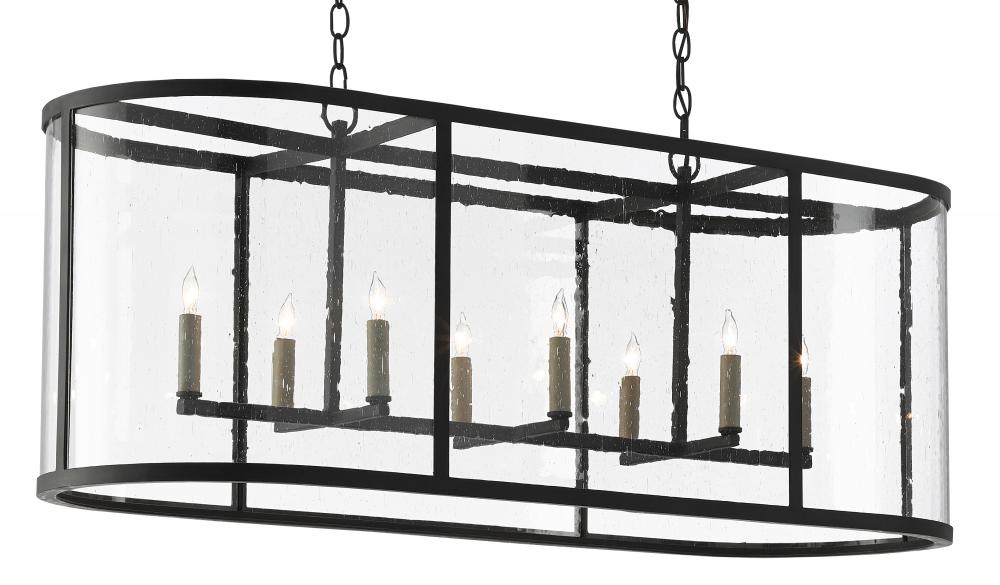 Argand Black Oval Chandelier