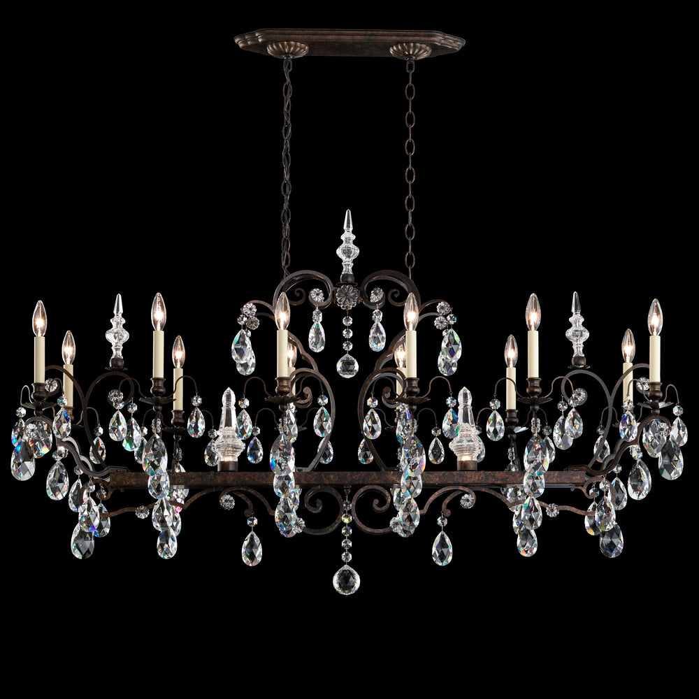 Renaissance 14 Light 120V Chandelier in Heirloom Bronze with Clear Crystals from Swarovski