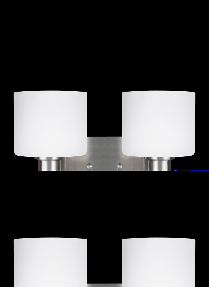 Canfield modern 2-light indoor dimmable bath vanity wall sconce in brushed nickel silver finish with