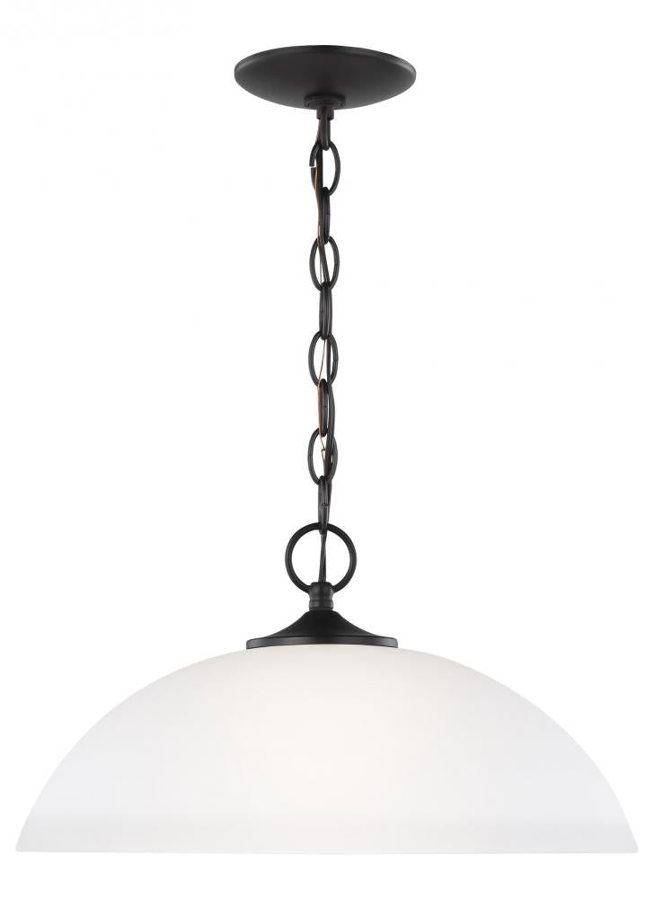 Geary transitional 1-light indoor dimmable ceiling hanging single pendant light in midnight black fi