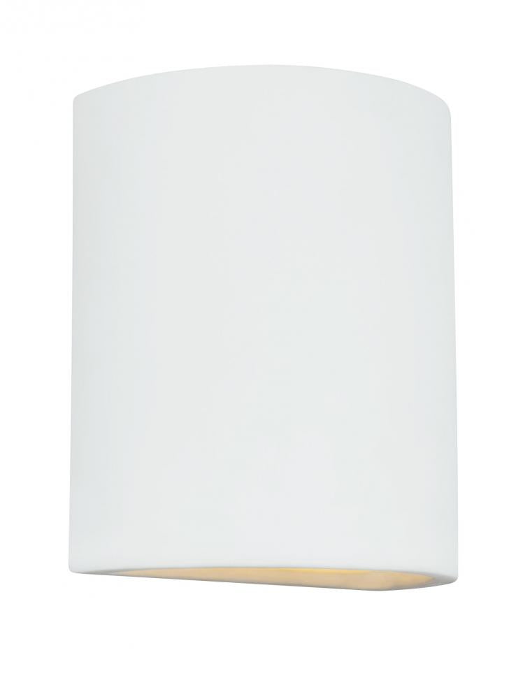 Paintable Ceramic Sconces transitional 1-light outdoor exterior Dark Sky compliant round wall lanter