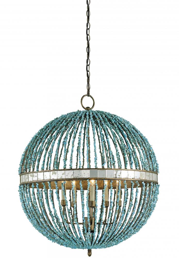 Alberto Turquoise Orb Chandelier