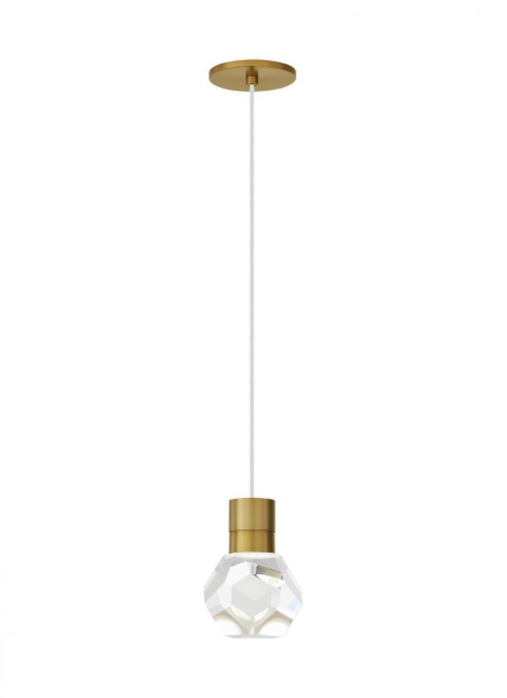 Modern Kira dimmable LED Ceiling Pendant Light in an Aged Brass/Gold Colored finish