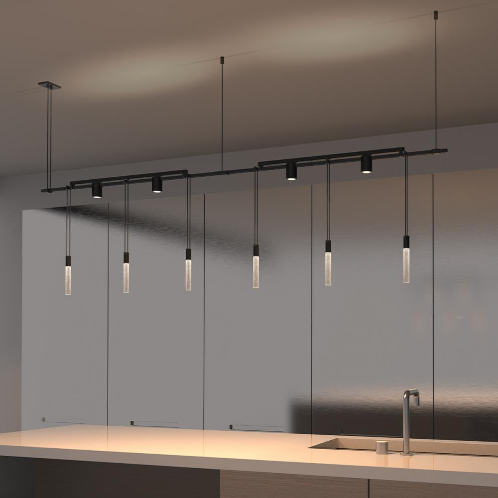 36" 2-Bar In-Line Linear w/ Crystal Rods & 24" Light Bars & Bar-Mounted Single Cyls w/Flood